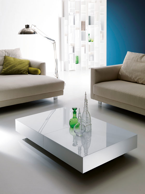 Table transformable Box en verre