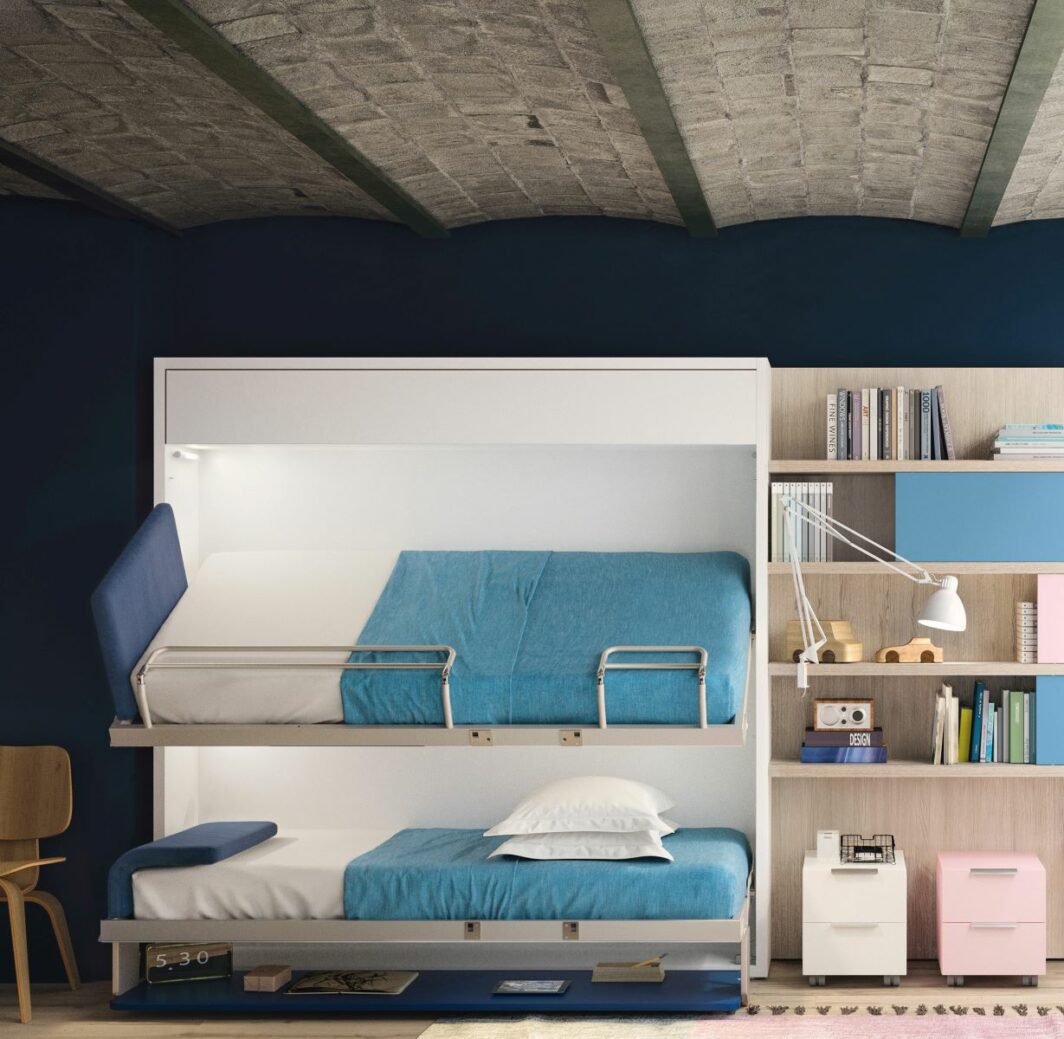 Lits escamotables Kali superposés avec bureau – Image 3