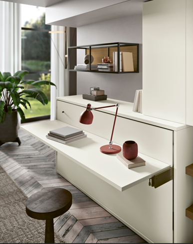 Lit escamotable horizontal L90 avec bureau
