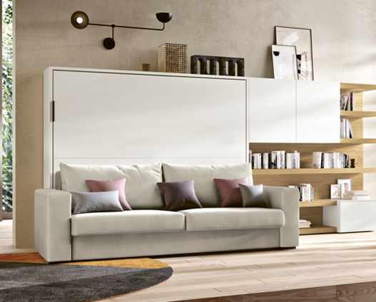 Lit escamotable horizontal L140 avec canapé