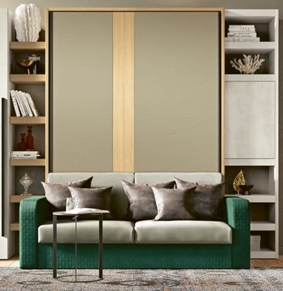 Lit escamotable vertical avec canapé L140