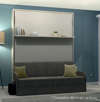 Lit escamotable vertical avec canapé EVO L140