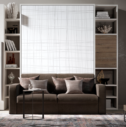 Lit escamotable vertical avec canapé L160